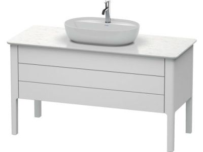 Dulap baza Duravit Luv 1338x570mm cu doua sertare, fara blat, alb satinat mat lacuit