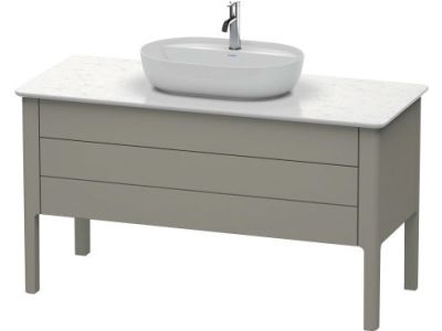 Dulap baza Duravit Luv 1338x570mm cu doua sertare, fara blat, gri satinat mat lacuit