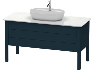 Dulap baza Duravit Luv 1338x570mm cu doua sertare, fara blat, albastru inchis satinat mat lacuit