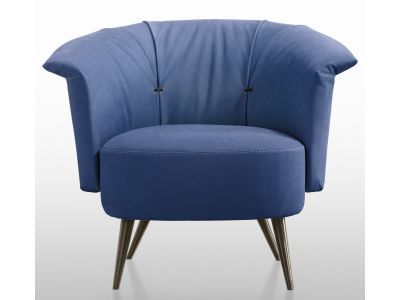 Fotoliu Gamma Dandy Luna PNA, Piele Nabuk H271, HandMade in Italy