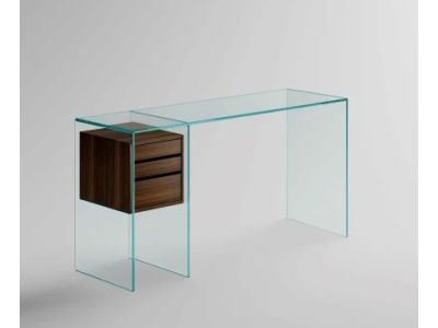 Masa consola Tonelli Design Marcell Consolle, design Massimo Castagna, 130x45cm, h 75cm, sticla clara
