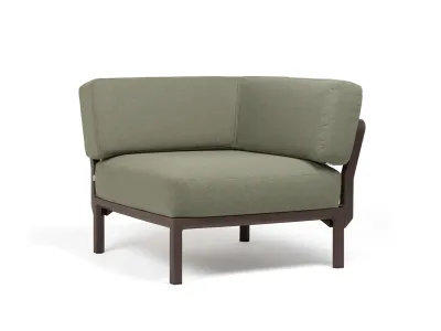 Element de colt Nardi Maximo, cadru maro Terra, perne verde Timo Sunbrella