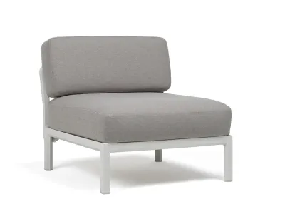 Element central Nardi Maximo, cadru alb Gesso, perne gri Lava Sunbrella