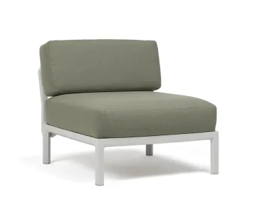 Element central Nardi Maximo, cadru alb Gesso, perne verde Timo Sunbrella