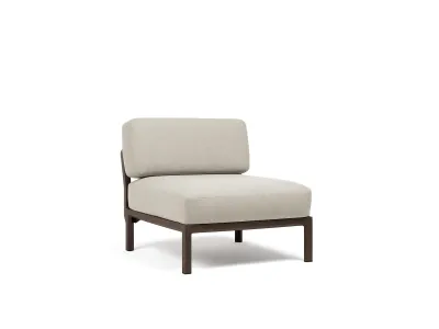 Element central Nardi Maximo, cadru maro Terra, perne alb Perla Sunbrella