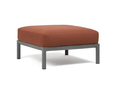 Pouf exterior Nardi Maximo 82.5x82.5cm, cadru gri Basalto, perna maro Cannella Sunbrella