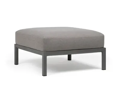 Pouf exterior Nardi Maximo 82.5x82.5cm, cadru gri Basalto, perna gri Lava Sunbrella