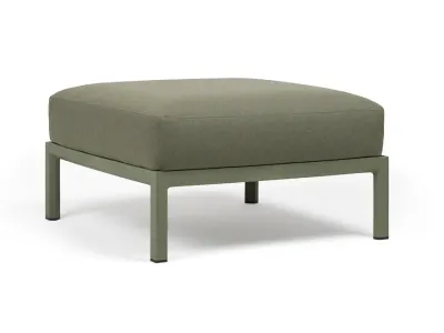 Pouf exterior Nardi Maximo 82.5x82.5cm, cadru verde Cactus, perna verde Timo Sunbrella