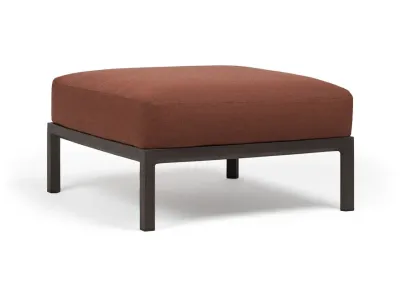 Pouf exterior Nardi Maximo 82.5x82.5cm, cadru maro Terra, perna maro Cannella Sunbrella