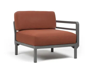 Element terminal Nardi Maximo, cadru gri Basalto, perne maro Cannella Sunbrella