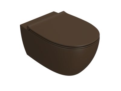 Vas wc suspendat Globo 4All NoRim 54cm, maro castana