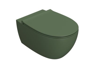 Vas wc suspendat Globo 4All NoRim 54cm, verde feriga