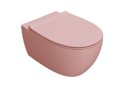 Vas wc suspendat Globo 4All NoRim 54cm, roz