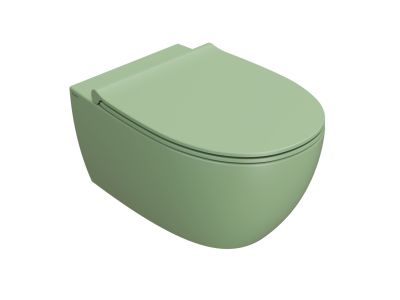Vas wc suspendat Globo 4All NoRim 54cm, verde lime
