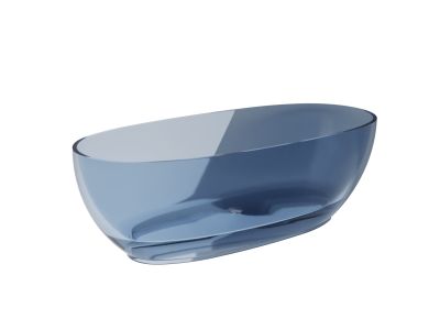 Cada freestanding Besco Mexa 170x78cm, ResiCast, transparenta, sifon click-clack crom, Blue Wave