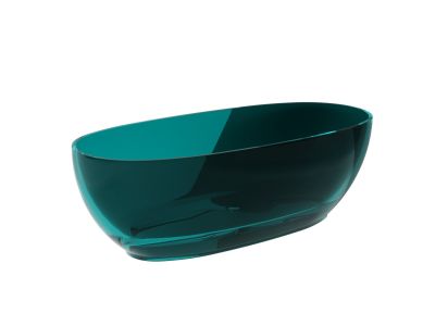 Cada freestanding Besco Mexa 170x78cm, ResiCast, transparenta, sifon click-clack crom, Ocean Breeze