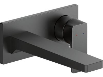 Baterie lavoar Duravit Manhattan din 2 elemente, de perete, necesita corp ingropat, negru mat