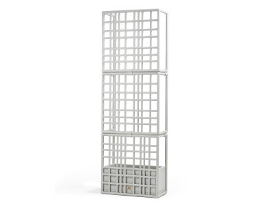 Sistem modular de separatoare Nardi Sipario 3 cu sistem auto-irigare ghivece, 70.5x211cm, alb gesso