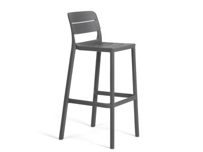 Scaun inalt exterior Nardi Cassia Stool, h76cm, gri Basalto
