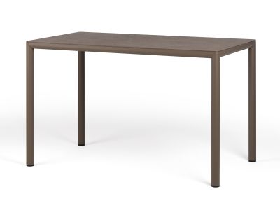 Masa exterior Nardi Piave 120x70cm, h76cm, baza aluminiu, top HPL Materia, tabacco