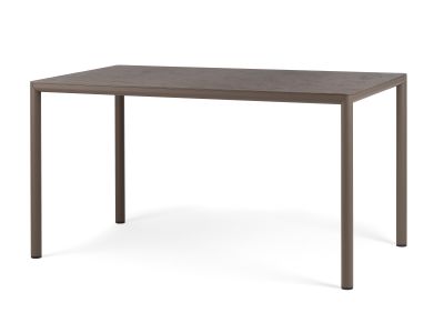 Masa exterior Nardi Piave 140x80cm, h76cm, baza aluminiu, top HPL Materia, tabacco