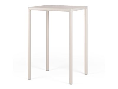 Masa inalta exterior Nardi Piave 70 High, 69x69cm, h107cm, baza aluminiu, top HPL Materia, corda