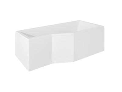 Cada baie asimetrica Besco Integra 150x75cm, acril, orientare dreapta