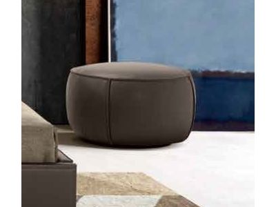 Ottoman Gamma P62 d60cm, h 39cm, piele Piuma E526, HandMade in Italy