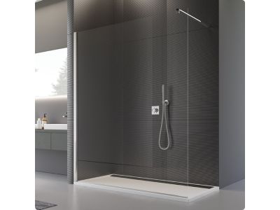 Cabina de dus tip walk-in Ronal (SanSwiss) Pur 120cm, profil crom