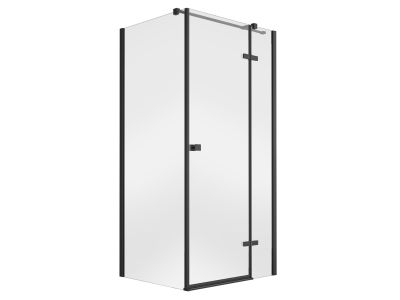 Cabina de dus Besco Pixa Black 90 P, 90x90cm, orientare dreapta, profile negru mat