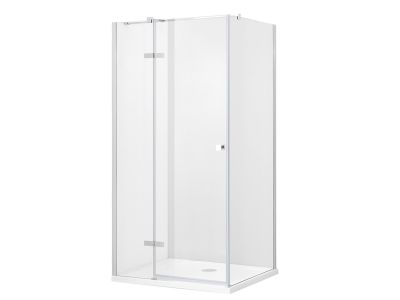 Cabina de dus Besco Pixa Chrome 90 L, 90x90cm, orientare stanga, profile crom
