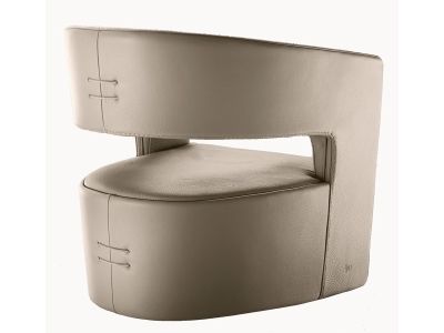 Fotoliu Gamma Dandy Gem PNA, piele Piuma E537, HandMade in Italy