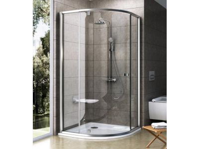 Cabina de dus semirotunda Ravak Pivot PSKK3 80x80cm, crom mat