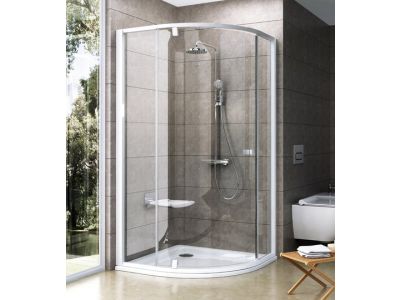 Cabina de dus semirotunda Ravak Pivot PSKK3 100x100cm, alb
