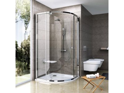 Cabina de dus semirotunda Ravak Pivot PSKK3 100x100cm, crom lucios