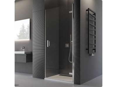 Usa de dus pivotanta Ronal (SanSwiss) Pur Aquaperle 80cm stanga, sticla securizata transparenta 8mm, profil crom