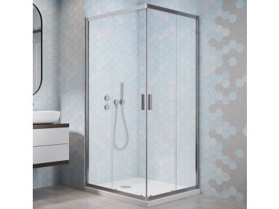 Cabina de dus dreptunghiulara Radaway Alienta D 100x80 complet echipata cu cadita Laros D Compact si sifon