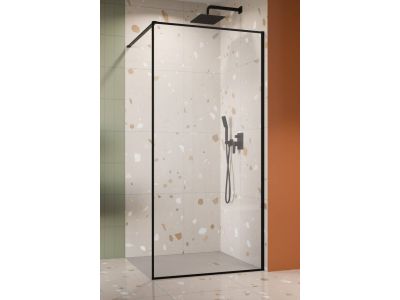 Cabina de dus tip Walk-in Radaway MODO F II Black 90 cm, profil negru mat
