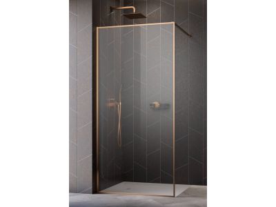 Cabina de dus tip Walk-in Radaway MODO F II Brushed Copper 90 cm, profil cupru periat