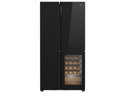 Combina frigorifica Side by Side Teka RLF 85950 GBK 548 litri, frigider vinuri integrat 18 sticle, Full No Frost, Motor inverter, cristal Black