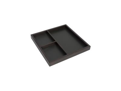 Tabla de scris Securit tip tava cu 3 partitii, 40x40x4cm, maro inchis