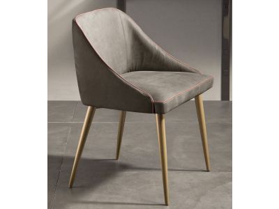 Scaun Gamma Dandy Sally CHR, piele Burt F614 si curea Maori H690, HandMade in Italy