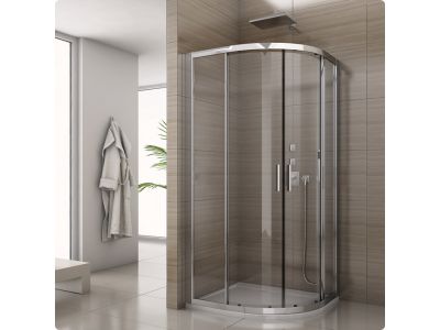 Cabina de dus semirotunda Ronal (SanSwiss) Salia SALR 90x90cm, sticla securizata 6mm