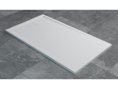 Cadita de dus dreptunghiulara Ronal (SanSwiss) Livada W20A, 70x90 cm slim, marmura sintetica, alb