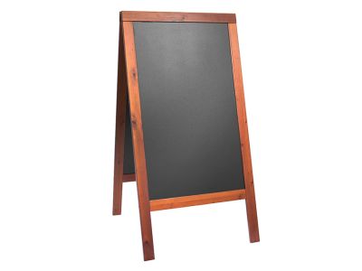 Tabla de scris pentru afisaj stradal Securit Duplo 125x69x56.5cm cu rama lemn pin, mahon