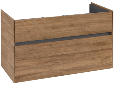Dulap baza suspendat Villeroy & Boch Collaro cu 2 sertare, 95.4x44.4cm, Oak Kansas