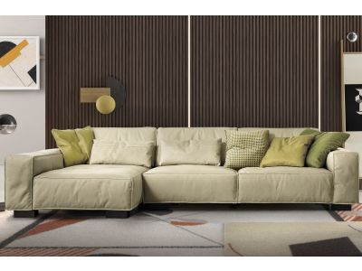 Canapea de colt Gamma Soho 330x176cm stanga, piele Vintage H681, HandMade in Italy