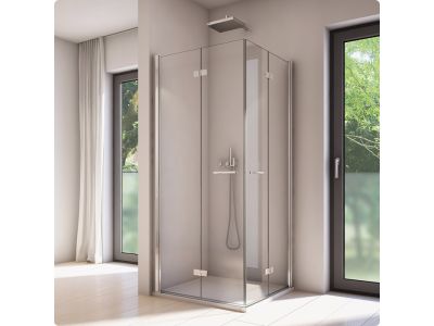 Cabina de dus patrata Ronal (SanSwiss) Solino 90x90 cm cu doua usi pliabile