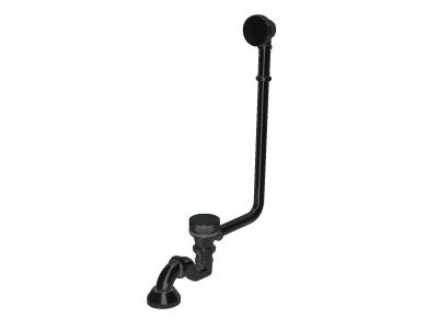 Sifon click-clack cu preaplin Besco Retro pentru cazi freestanding, negru mat