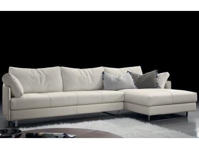 Canapea de colt Gamma Swing 292x155cm dreapta, piele Piuma E516, HandMade in Italy